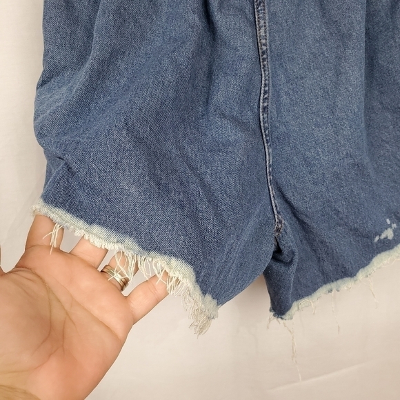Roaman's reworked cut off jeans distressed bleached shorts sz 18W - Picture 7 of 10